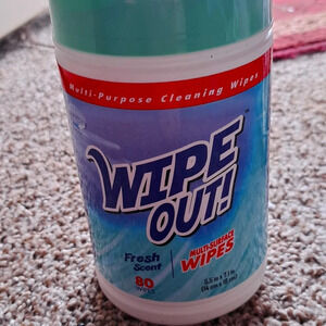 Wipe out cleaning wipes. Fresh scent. 5 Containers